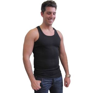 Naft - katoenen hemd heren - singlet - onderhemd heren - 4-pack - zwart - maat S