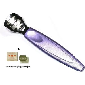 Premax - Professionele Eeltschaaf - 14 cm. + 10 Vervangingsmesjes - Paars