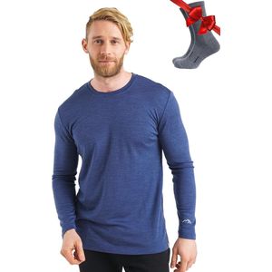 Heren Merino Long Sleeve - Ademend Thermo Ondergoed voor Buitenactiviteiten