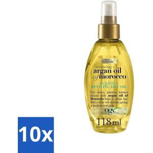 10 x OGX - Argan Oil of Morocco - Haarolie - Gewichtloos - Reviving Dry Oil - 118 ml - Argan Oil - Dry Oil - Hair Oil - Weightless Oil - Argan Oil Morocco