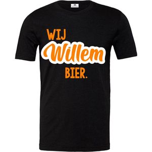 Koningsdag shirt-Wij Willem bier-zwart-oranje-Maat L