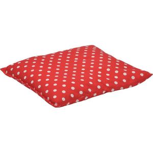 Druivenpitkussen Classico - 27 x 25cm - Rood met Witte Bollen