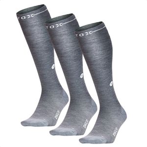 STOX Energy Socks - 3 Pack Everyday sokken voor Vrouwen - Premium Compressiesokken - Kleur: Zilvergrijs/Wit - Maat: Medium - 3 Paar - Voordeel