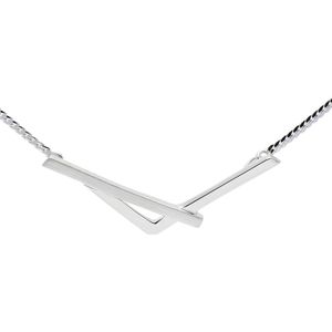Silver Lining - Zilveren collier met tussenstuk Mat/poly