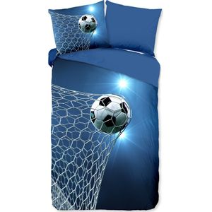 Pure - Voetbal - Dekbedovertrek - Blauw - Microfiber