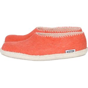 Vilten dames sloffen Stitch grapefruit Colour:Oranjerood/ Ecru Size:37