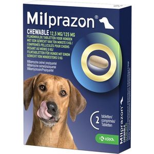 Milprazon Ontworming Kauwtabletten Hond vanaf 5 kg 2 stuks