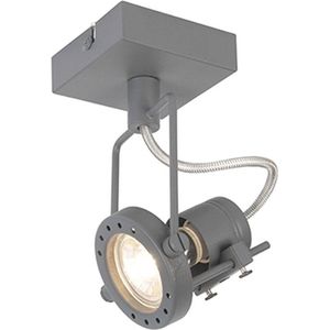 QAZQA suplux - Industriele Wandlamp voor binnen - 1 lichts - D 156 mm - Donkergrijs - Industrieel - Woonkamer | Slaapkamer | Keuken