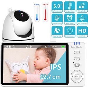 Babyfoon met Camera - Baby Monitor met Geluidsdetectie - Babyfoon met Camera en App - Wit