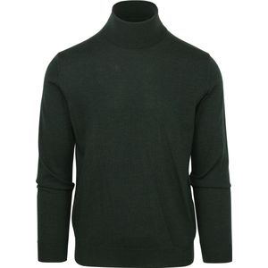 Suitable - Merino Coltrui Donkergroen - Heren - Maat XL - Slim-fit