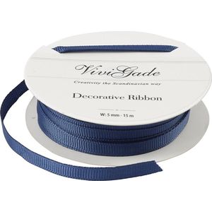 Vivi Gade Decoratielint Grosgrain 5 Mm / 15 Meter Donkerblauw