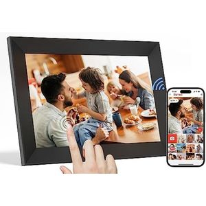 Digitale Fotolijst 10.1 inch WiFi Touchscreen, 32GB Intern Geheugen, Automatische Rotatie, Muurbevestiging, HD Beeldscherm, Ondersteuning Foto's en Video's, App Bediening, Perfect Cadeau voor Familie