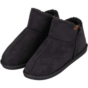 Apollo Pantoffels Dames - Boots Suede - Donker Grijs - Maat 37/38 - Sloffen Hoog Model - Harde zool met grip