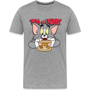 Tom En Jerry Sandwich Muis Broodje Premium T Shirt Heren
