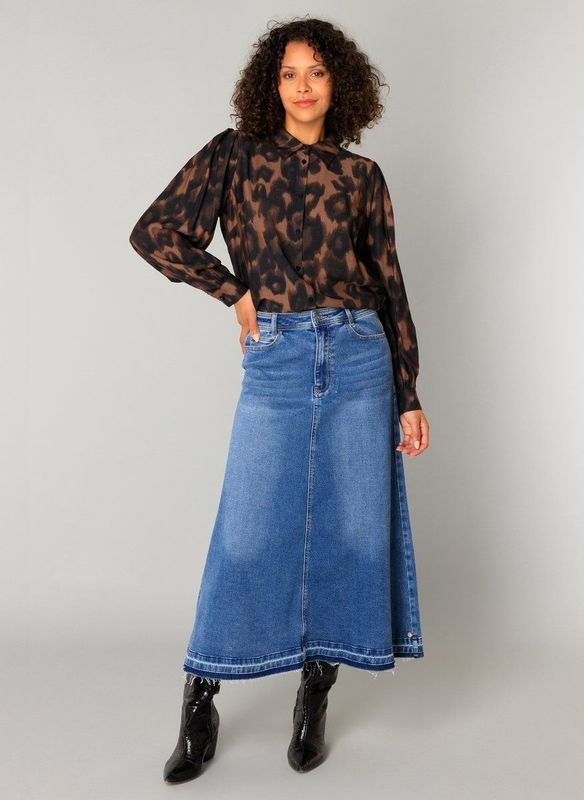 YEST - Chloe Bottoms - Spijkerrok - Vintage Wash Denim