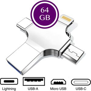 Femur 4-in-1 USB Stick 64 GB - USB 3.0 + USB C + Micro USB