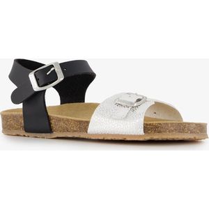 Braqeez leren meisjes bio sandalen zwart wit - Maat 35