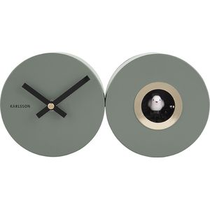 Wall clock Duo Cuckoo matt jungle green