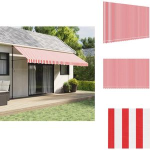 vidaXL Vervangingsdoek - Vervangingsdoeken - Vervangend Luifeldoek - Luifel - Vervangingsdoek voor luifel gestreept 5x3 m rood en wit