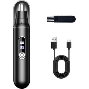 Neustrimmer voor mannen - Elektrische neustrimmer - Oplaadbaar via USB - LED-display - Waterdicht ontwerp - Oortrimmer - Uniseks - Geschikt voor neus- en oorhaar - Baard en Oorhaar trimmer