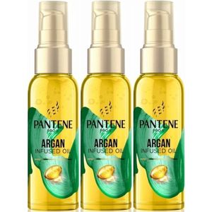Pantene Pro V Haarolie Argan Infused Hair Oil - 3x100 ml - Haar Olie Argan - Voor Gezonder en Zachter Haar - Niet Vettig of Plakkerig