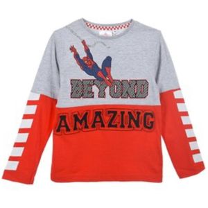 Marvel Spiderman Shirt - Lange Mouw - Rood - Maat 98