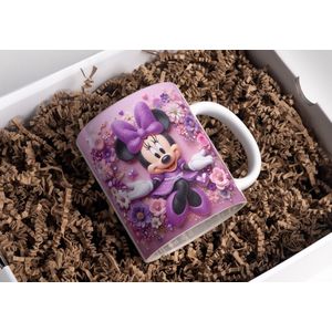 Beker minnie mouse paars glitter