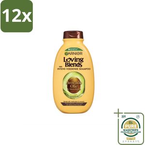 Garnier Loving Blends Avocado Olie en Shea Boter Shampoo 300 ml - Voordeelverpakking - 12 stuks - Droog haar - Pluizig haar