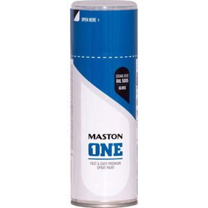 Maston ONE - spuitverf - hoogglans - signaalblauw (RAL 5005) - 400 ml - spuitbus verf