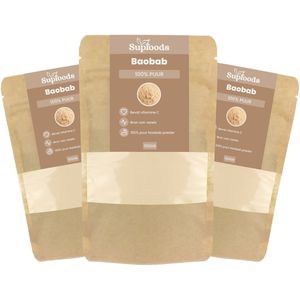 Baobab Poeder 100% Puur - 600gram - Baobab is Van nature rijk aan Vitamine C en Vezels - Perfect voor Smoothies, Ontbijt en Bakken