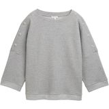 TOM TAILOR - Sweatshirt - Grijs - Effen - Driekwart Mouw