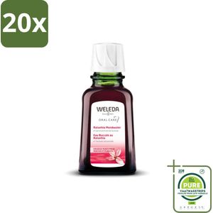 20 x WELEDA - Mondwater geconcentreerd - Ratanhia - 50 ml - Grootverpakking - Mondwater - Tandvlees - Natuurlijke Mondverzorging - Ratanhia - Verfrissend