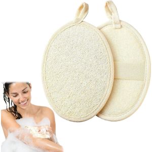 Zeynomax - Natuurlijke luffa-spons voor peeling en milieuvriendelijke scrub - 2 stuks