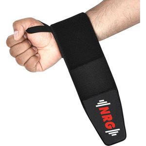 NRG fitness - Wrist Wraps - 2 Stuks - Polsband voor Fitness & CrossFit - Krachttraining - Polsbrace - Zwart