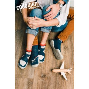 COLLÉGIEN SLOFFEN WOLKEN-20/21 / Gevoerde Pantoffels met antislipzool / Instappers Blauw/wit/rood - 20/21 (3142253681142)