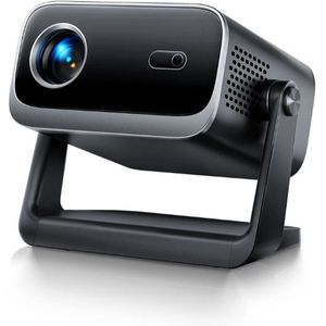 Mini Beamer - Projector - Digitale projector - 145° verstelbare standaard Miniprojector met WiFi en Bluetooth - 1080P - 18000 lumen - Draagbare projector - Autofocus - Schermschaal 16:09 - Compatibel met HDMI, Stroom, USB - Zwart