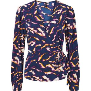 PIECES PCADELENA LS WRAP TOP QX Dames Top - Maat 44