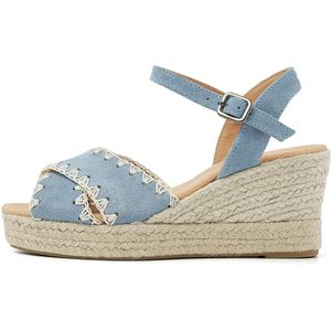 VIA VAI Luisa Ayla Espadrilles - Blauw - Suède - Sleehak