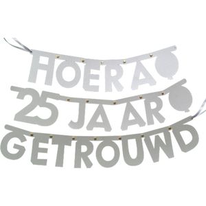 Hoera 25 jaar getrouwd letterslinger