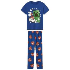 minecraft pyjama - pyjama Kinderen - minecraft - Korte mouw/lange broek - Maat 134/140 - katoen