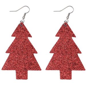 Oorbellen dames | oorhangers dames | rode glitter oorbellen dames | kerst oorbellen | kerstboom oorbellen | feestelijke oorbellen | kerstcadeautje | cadeau voor vrouw | kerstcadeau voor vrouwen