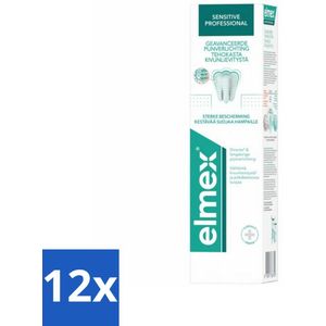 12 x Elmex Tandpasta Sensitive Professional 75 ml - Tandgevoeligheid - Tandpasta Gevoelige Tanden - Pijnverlichting Tanden - Elmex Sensitive Professional - Pro-Argin