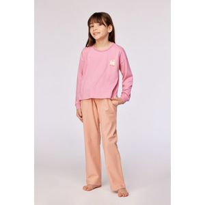 Woody pyjama meisjes/dames - roze - kat - 252-10-YPA-Z/404 - maat 140