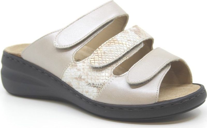 Solidus - 21154 - Slipper - Beige Combi - Leer - Klittenbandsluitingen