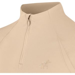 Kentucky Horsewear - Paardrijshirt Sammy – Trainingsshirt meisje – Lange mouw – Beige – Maat 116