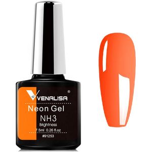 Venalisa UV Gellak Oranje - Neon - 7.5 ml - Gellak Neon - Gellac Neon - Gellak Neon Oranje - Oranje Neon Gellak - Gellak Fluo - Gellak Fluoriserend - Gellak Felle Kleuren - Gellak Kleuren - Venalisa Gellak - Gellak Nagellak