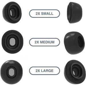 Foamigo - Foam Eartips - Zwart - Geschikt voor Airpods Pro (2) - 6× Mix (2×S + 2×M + 2×L)