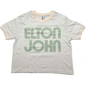 Elton John - Retro Text Ringer Crop top - 2XL - Grijs