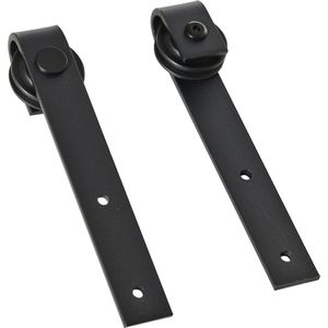 HOMCOM Schuifdeursysteemset looprail voor dubbele houten deuren koolstofstaal zwart B81-032