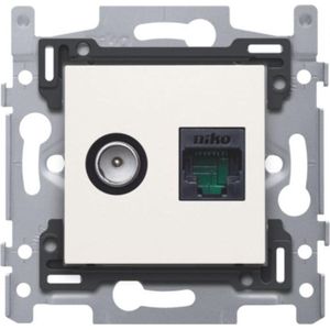 Niko - Data Stopcontact Coax - RJ45 UTP CAT6 - Wit
